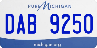 MI license plate DAB9250