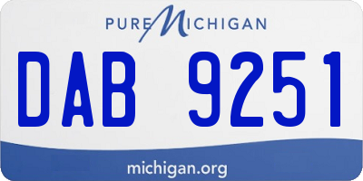 MI license plate DAB9251