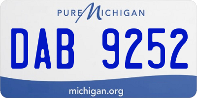 MI license plate DAB9252