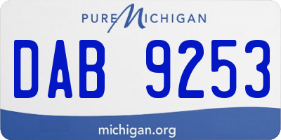 MI license plate DAB9253