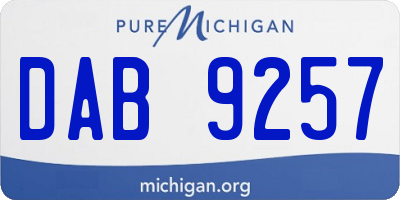 MI license plate DAB9257