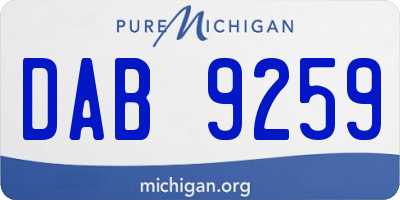 MI license plate DAB9259