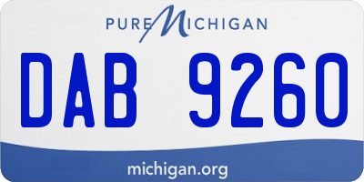 MI license plate DAB9260