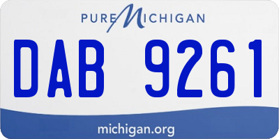 MI license plate DAB9261