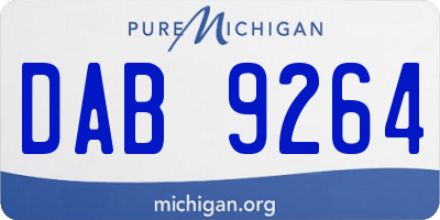 MI license plate DAB9264