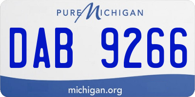 MI license plate DAB9266