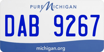 MI license plate DAB9267