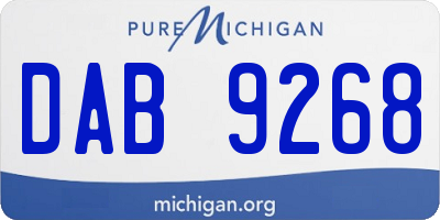 MI license plate DAB9268