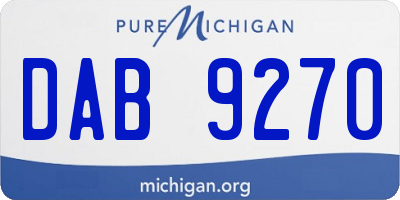 MI license plate DAB9270