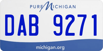 MI license plate DAB9271