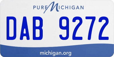 MI license plate DAB9272