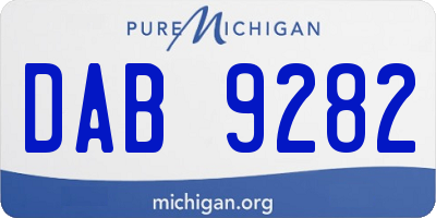 MI license plate DAB9282