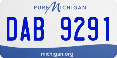 MI license plate DAB9291