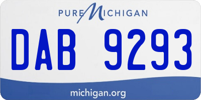 MI license plate DAB9293