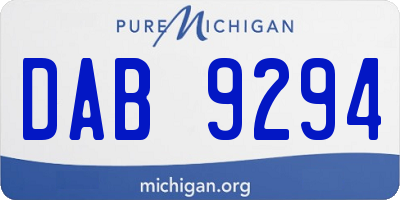 MI license plate DAB9294