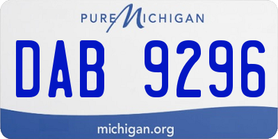 MI license plate DAB9296