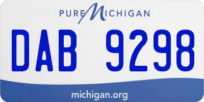 MI license plate DAB9298