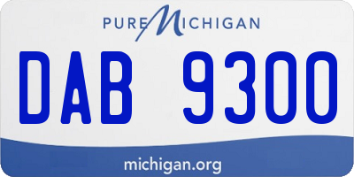MI license plate DAB9300