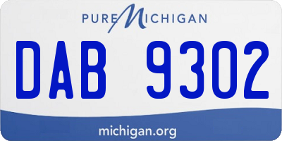 MI license plate DAB9302