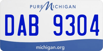 MI license plate DAB9304