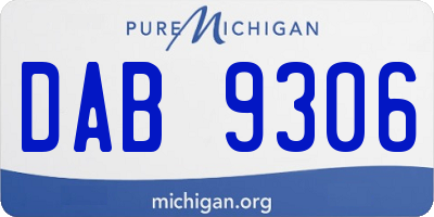 MI license plate DAB9306