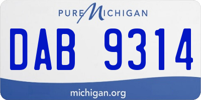 MI license plate DAB9314