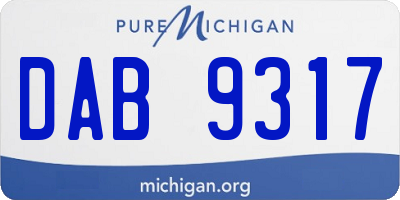 MI license plate DAB9317