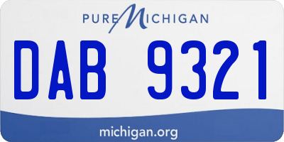 MI license plate DAB9321