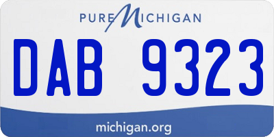 MI license plate DAB9323