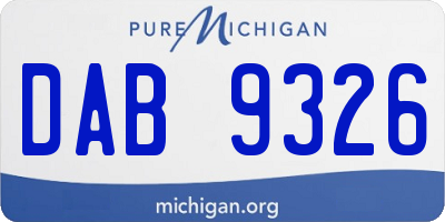 MI license plate DAB9326