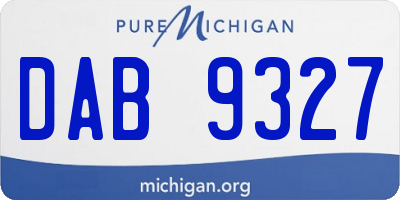 MI license plate DAB9327