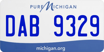 MI license plate DAB9329