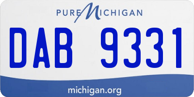 MI license plate DAB9331