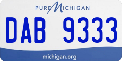 MI license plate DAB9333