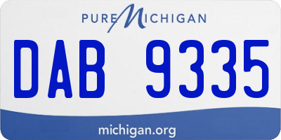 MI license plate DAB9335