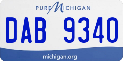MI license plate DAB9340