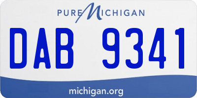 MI license plate DAB9341