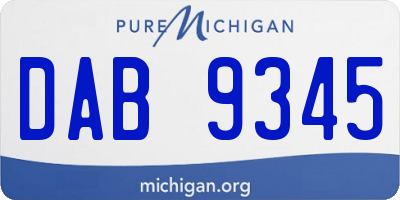MI license plate DAB9345