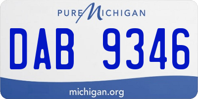 MI license plate DAB9346