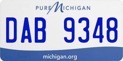 MI license plate DAB9348