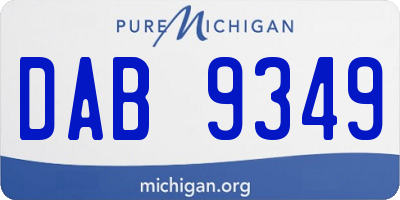 MI license plate DAB9349