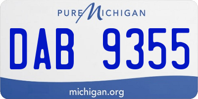 MI license plate DAB9355