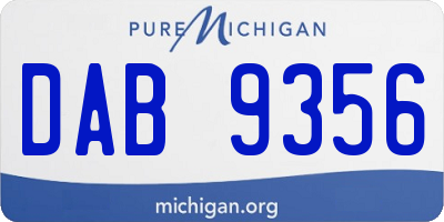 MI license plate DAB9356