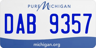 MI license plate DAB9357