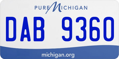 MI license plate DAB9360