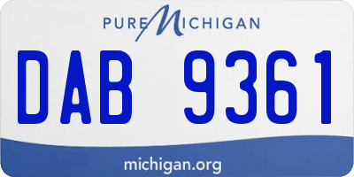 MI license plate DAB9361