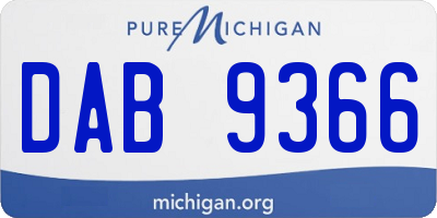 MI license plate DAB9366