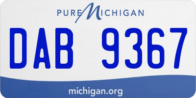 MI license plate DAB9367