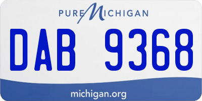 MI license plate DAB9368