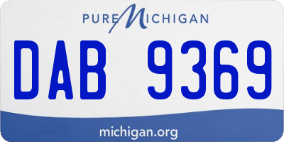 MI license plate DAB9369